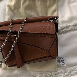 Loewe Tan Leather Crossbody Bag